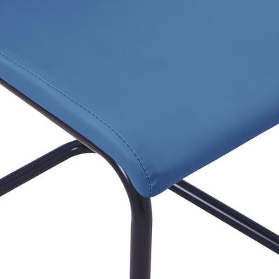 Cantilever Dining Chairs 4 pcs Blue Faux Leather Payday Deals
