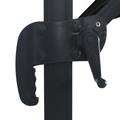 Cantilever Garden Parasol with LED Lights and Aluminium Pole 400x300 cm Black Payday Deals