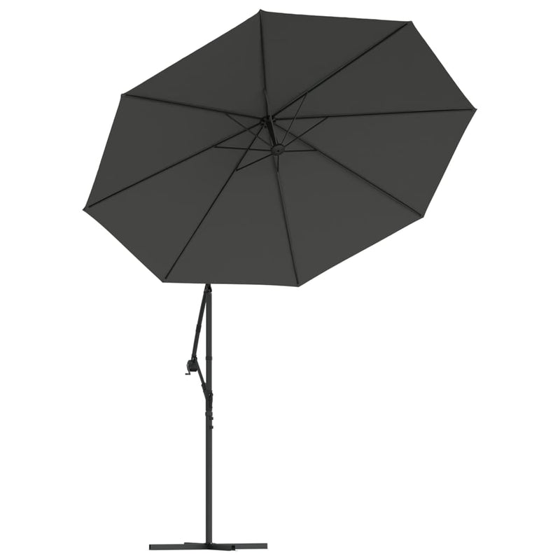 Cantilever Garden Parasol with LED Lights and Steel Pole 300 cm Anthracite Payday Deals