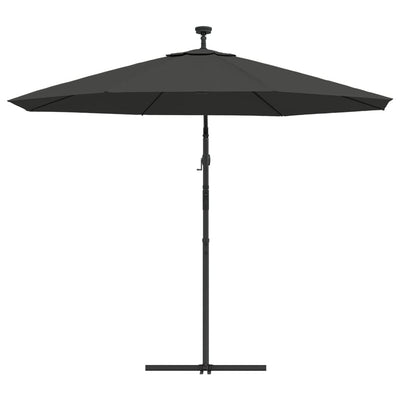 Cantilever Garden Parasol with LED Lights and Steel Pole 300 cm Anthracite Payday Deals