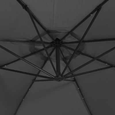 Cantilever Garden Parasol with LED Lights and Steel Pole 300 cm Anthracite Payday Deals