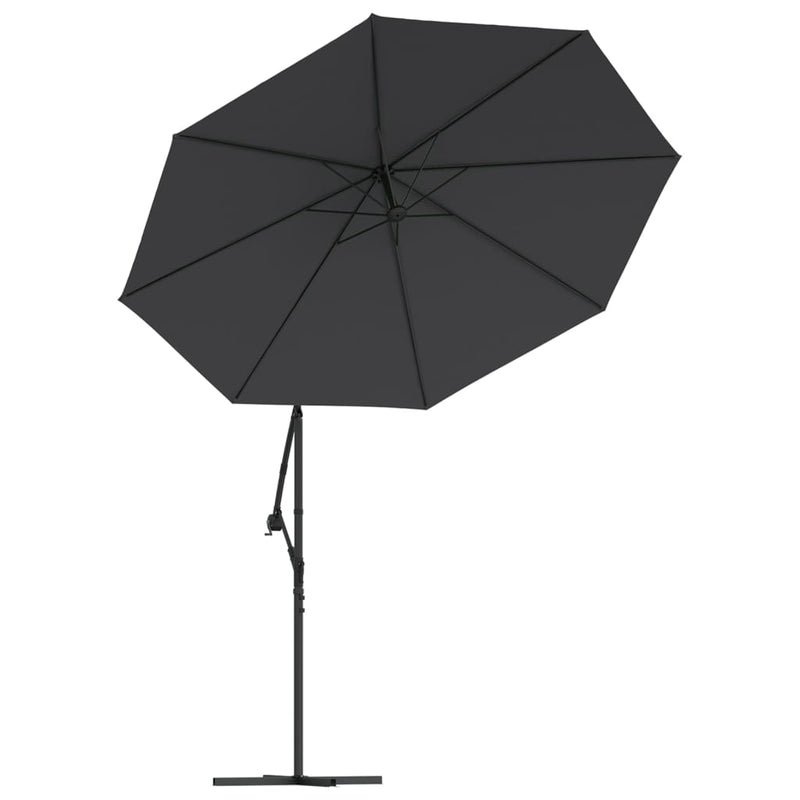 Cantilever Garden Parasol with LED Lights and Steel Pole 300 cm Black Payday Deals