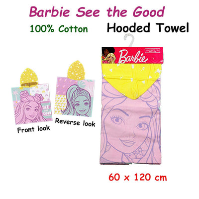 Caprice Barbie See the Good Cotton Hooded Licensed Towel 60 x 120 cm Payday Deals