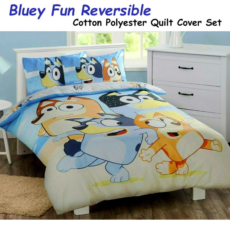 Caprice Bluey Fun Reversible Licensed Quilt Cover Set Double Payday Deals