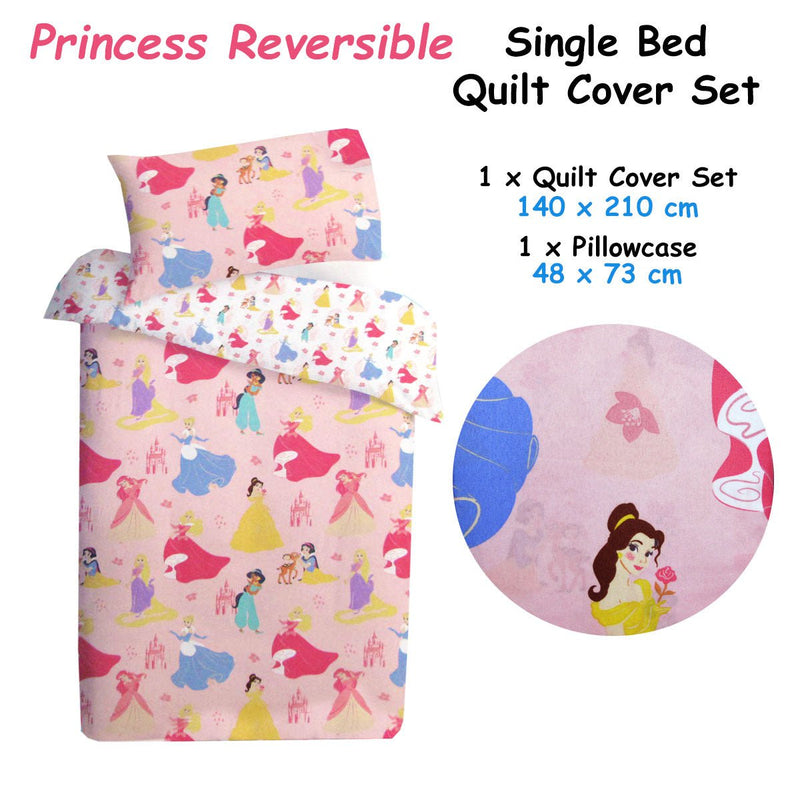 Caprice Disney Princess Reversible Licensed Quilt Cover Set Single Payday Deals