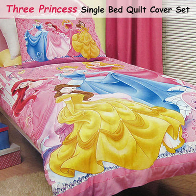 Caprice Disney Three Princesses Licensed Quilt Cover Set Single Payday Deals