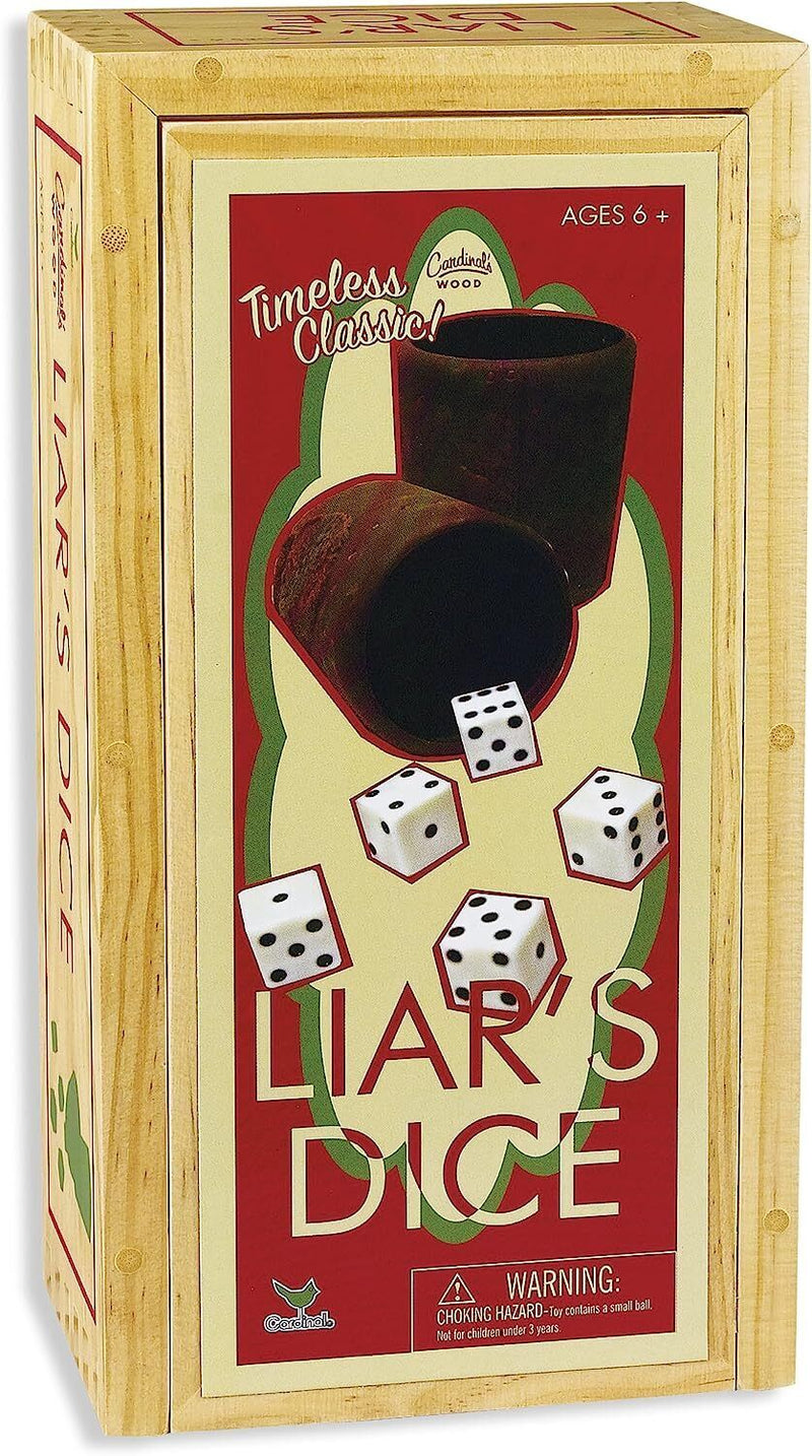 Cardinal Games Liars Dice in Wood Box Retro Game Payday Deals