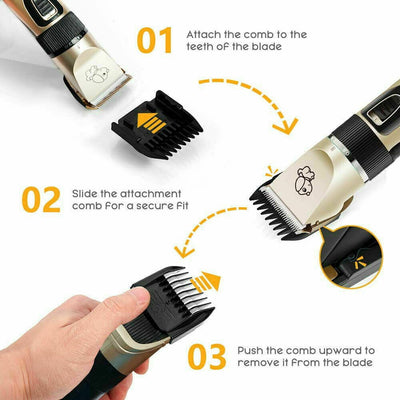 Cat Dog Pet Clippers Hair Electric Clipper Grooming Trimmer Shaver Cordless Kit Payday Deals