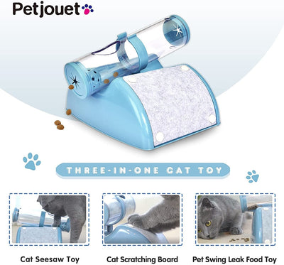 Cat Play Box Kit Pet Toy Kitten Toys Interactive Ball Peek Hunting Toy-Blue Payday Deals