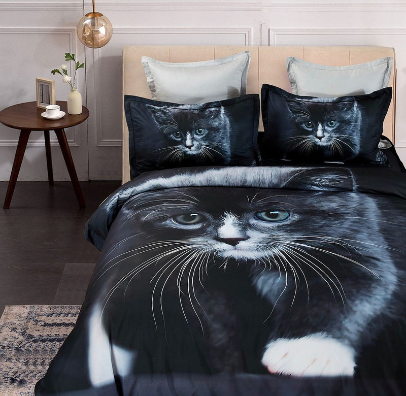 Cat Quilt Cover Set - Super King Size Payday Deals