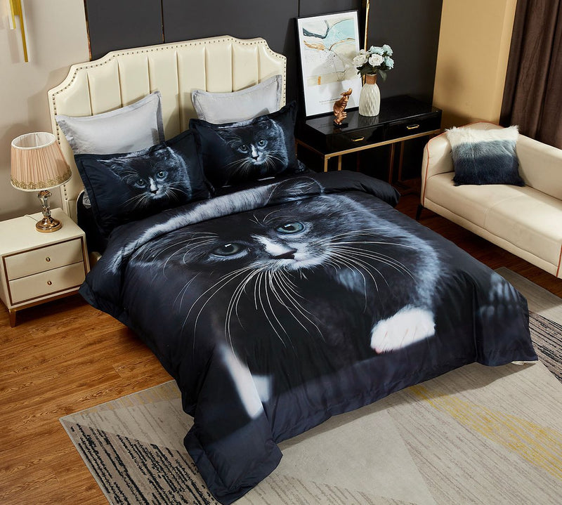 Cat Quilt Cover Set - Super King Size Payday Deals