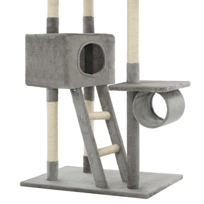 Cat Tree with Sisal Scratching Posts 230-260 cm Grey Payday Deals