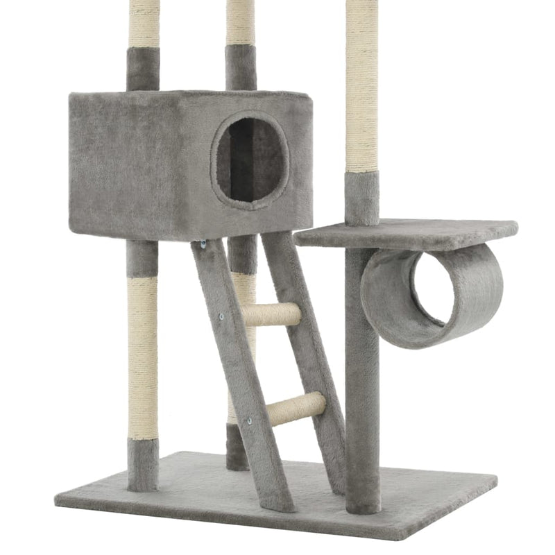 Cat Tree with Sisal Scratching Posts 230-260 cm Grey Payday Deals