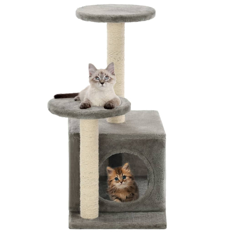 Cat Tree with Sisal Scratching Posts 60 cm Grey Payday Deals