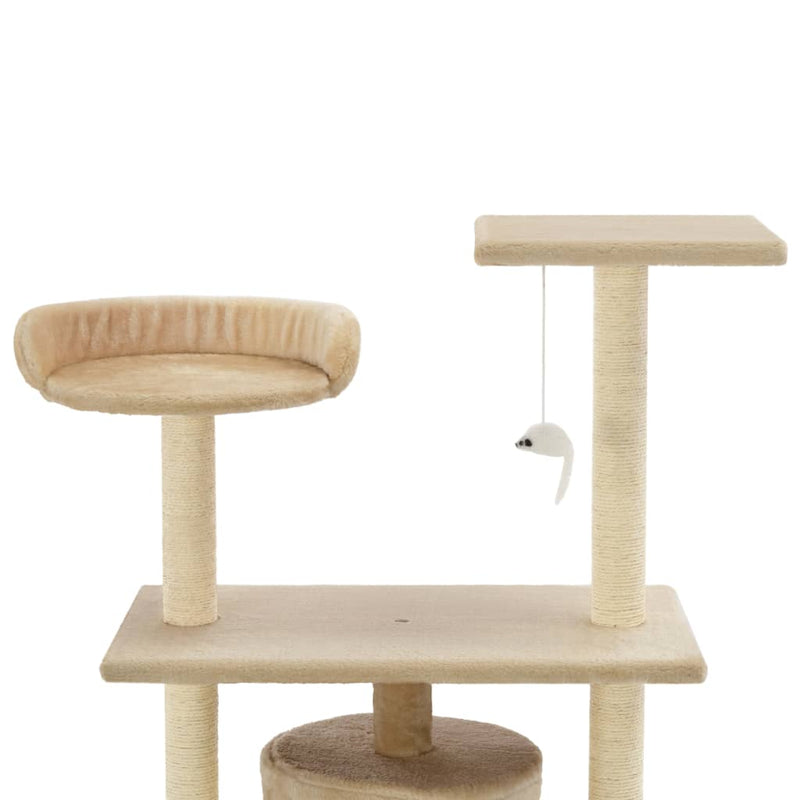 Cat Tree with Sisal Scratching Posts 95 cm Beige Payday Deals