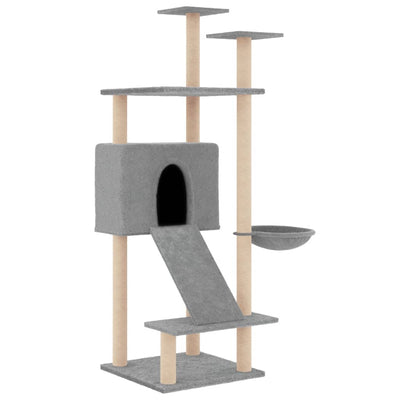 Cat Tree with Sisal Scratching Posts Light Grey 153 cm Payday Deals