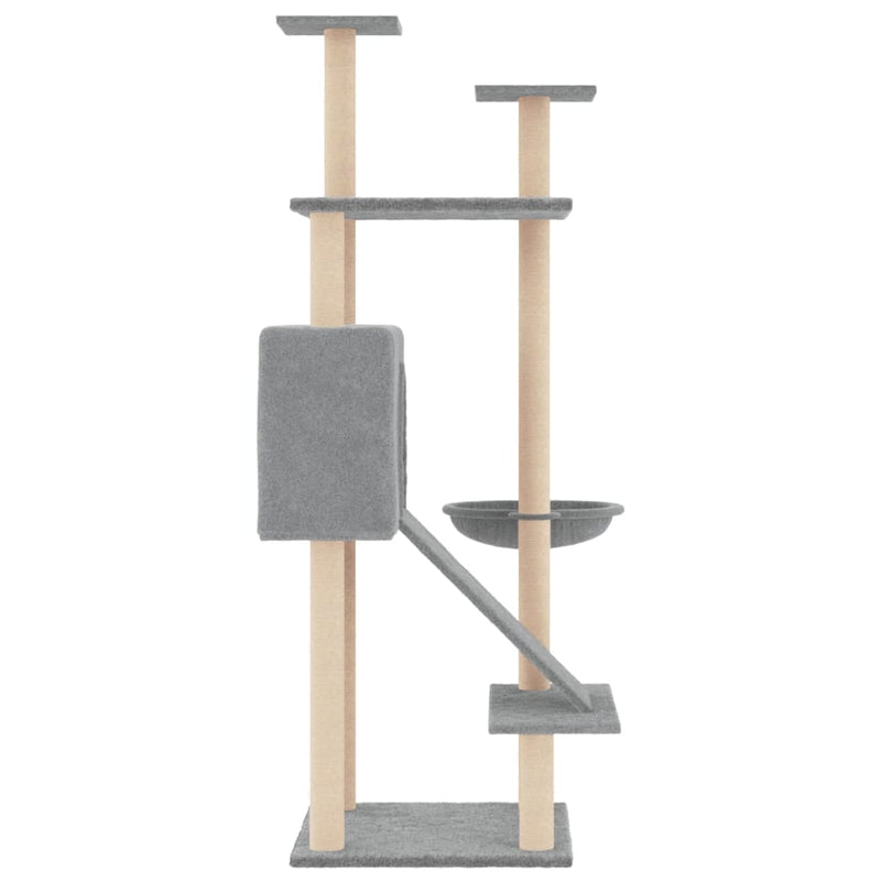 Cat Tree with Sisal Scratching Posts Light Grey 153 cm Payday Deals