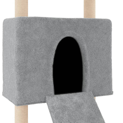 Cat Tree with Sisal Scratching Posts Light Grey 153 cm Payday Deals
