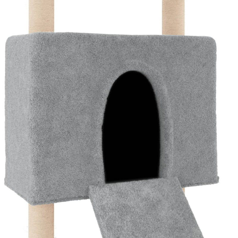 Cat Tree with Sisal Scratching Posts Light Grey 153 cm Payday Deals