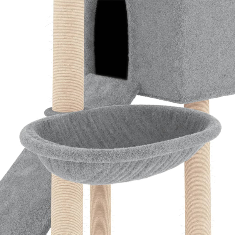 Cat Tree with Sisal Scratching Posts Light Grey 153 cm Payday Deals