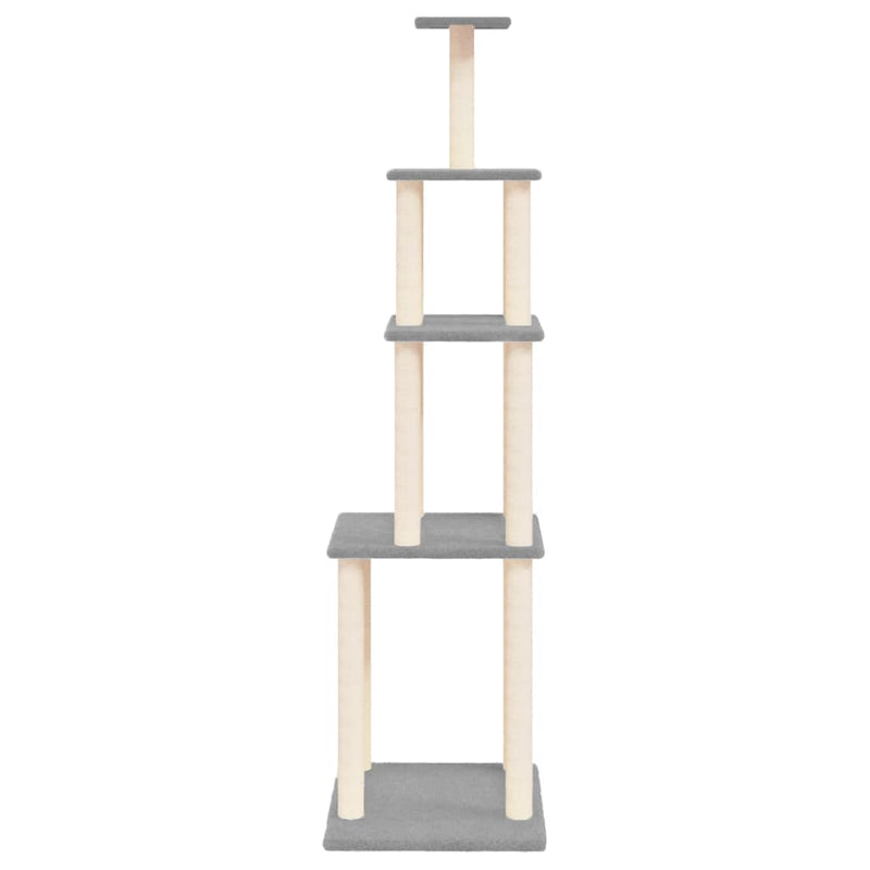 Cat Tree with Sisal Scratching Posts Light Grey 183 cm Payday Deals