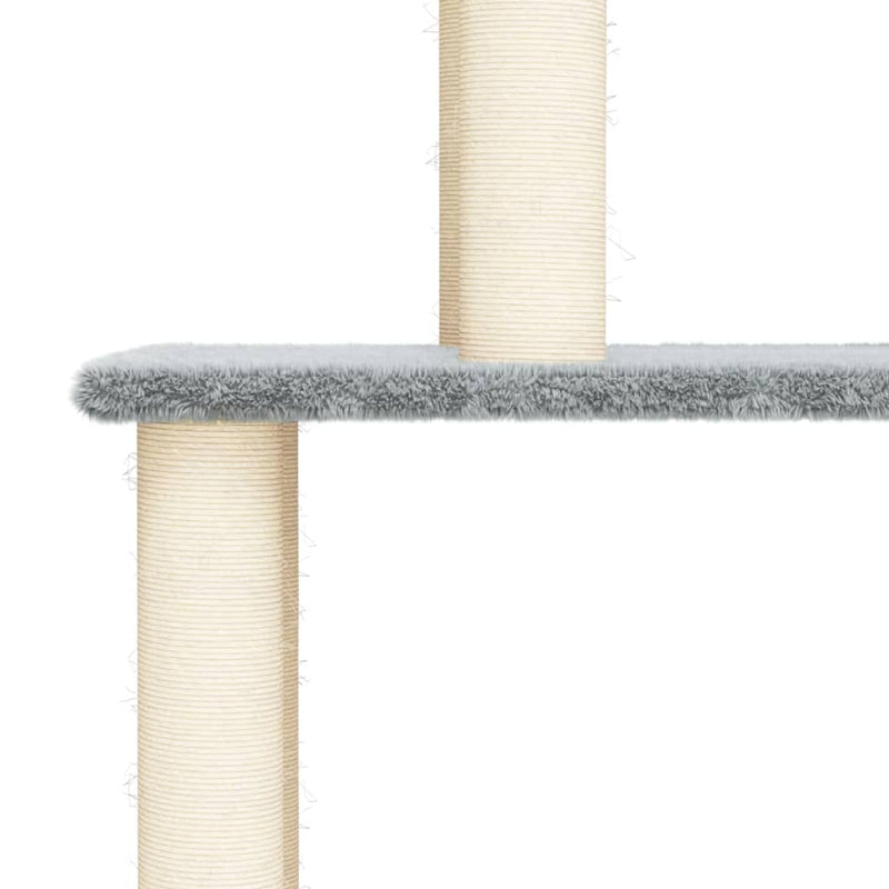 Cat Tree with Sisal Scratching Posts Light Grey 183 cm Payday Deals