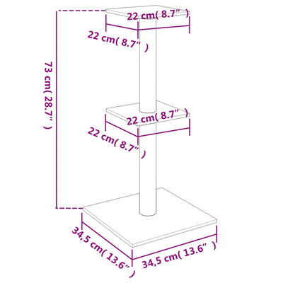 Cat Tree with Sisal Scratching Posts Light Grey 73 cm Payday Deals