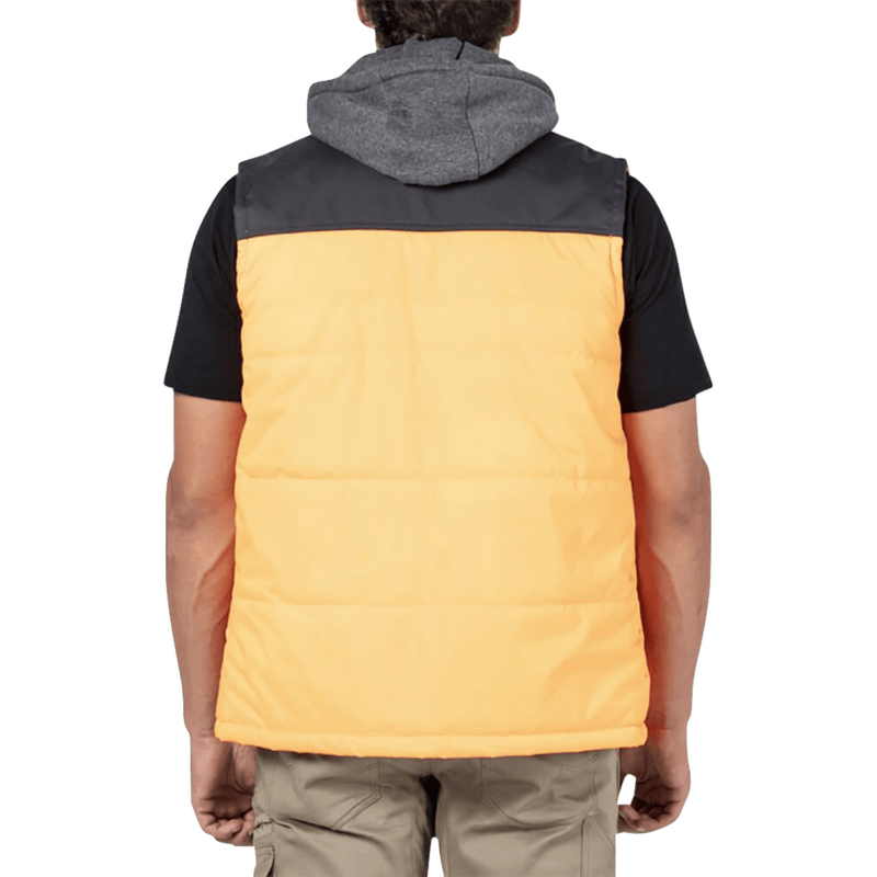 Caterpillar Hi-Vis Hooded Work Vest Jacket - Water Resistant - Orange Payday Deals