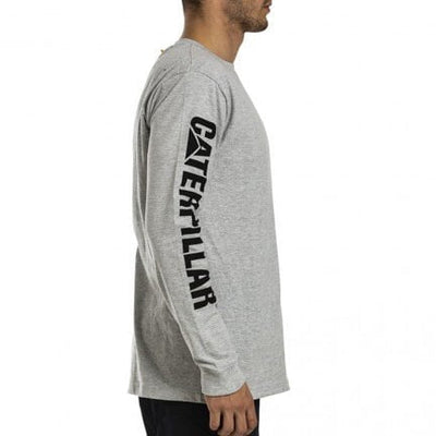 Caterpillar Men's Trademark Banner Long Sleeve T-Shirt - Grey Payday Deals