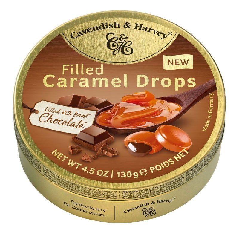 Cavendish and Harvey Caramel With Chocolate Drops 130g Tin Sweets Candy Lollies Payday Deals