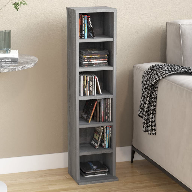 CD Cabinet Grey Sonoma 21x20x88 cm Engineered Wood Payday Deals