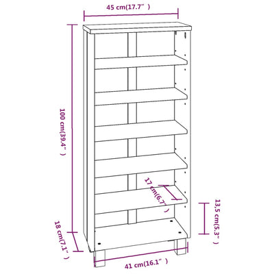 CD Cabinet Honey Brown 45x18x100 cm Solid Wood Pine Payday Deals