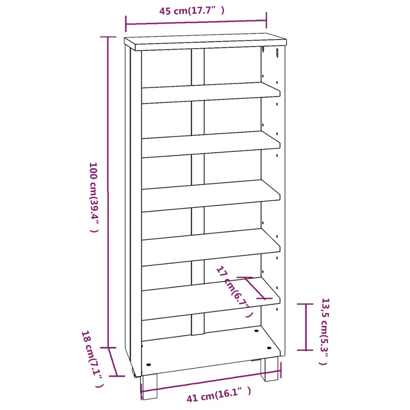 CD Cabinet Honey Brown 45x18x100 cm Solid Wood Pine Payday Deals