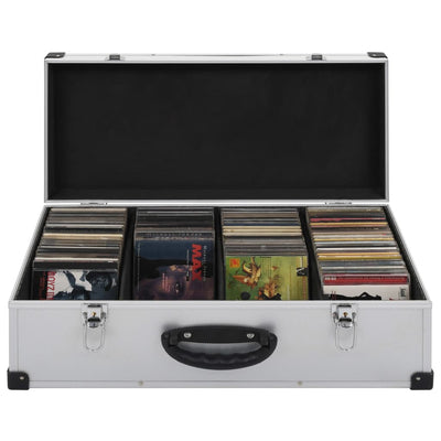 CD Case for 80 CDs Aluminium ABS Silver Payday Deals
