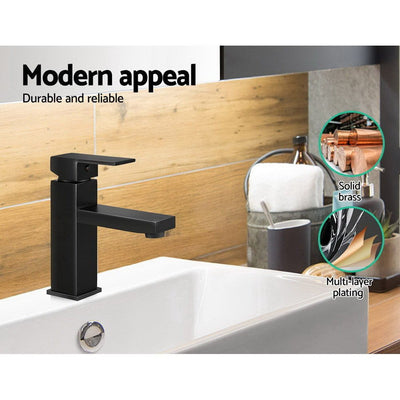 Cefito Basin Mixer Tap Faucet Bathroom Vanity Counter Top WELS Standard Brass Black Payday Deals
