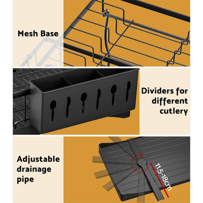 Cefito Dish Rack Expandable Drying Drainer Cutlery Holder Tray Kitchen 2 Tiers Payday Deals