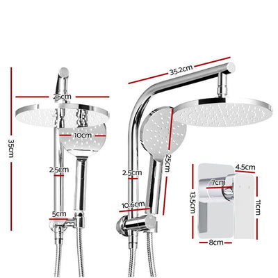 Cefito WELS 9'' Rain Shower Head Mixer Round Handheld High Pressure Wall Chrome Payday Deals