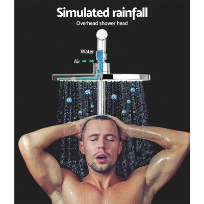 Cefito WELS 9'' Rain Shower Head Set Round Handheld High Pressure Wall Chrome Payday Deals