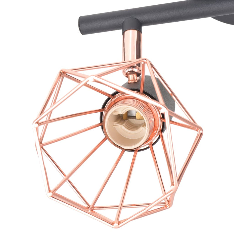 Ceiling Lamp with 2 Spotlights E14 Black and Copper Payday Deals