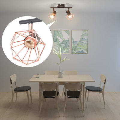 Ceiling Lamp with 2 Spotlights E14 Black and Copper Payday Deals