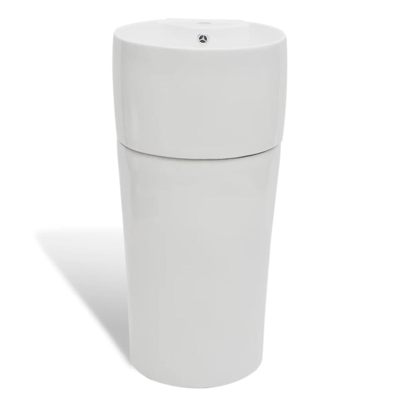 Ceramic Stand Bathroom Sink Basin Faucet/Overflow Hole White Payday Deals