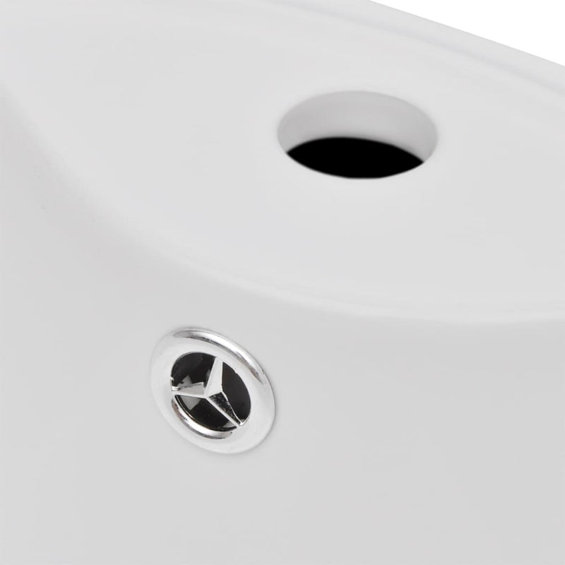 Ceramic Stand Bathroom Sink Basin Faucet/Overflow Hole White Payday Deals