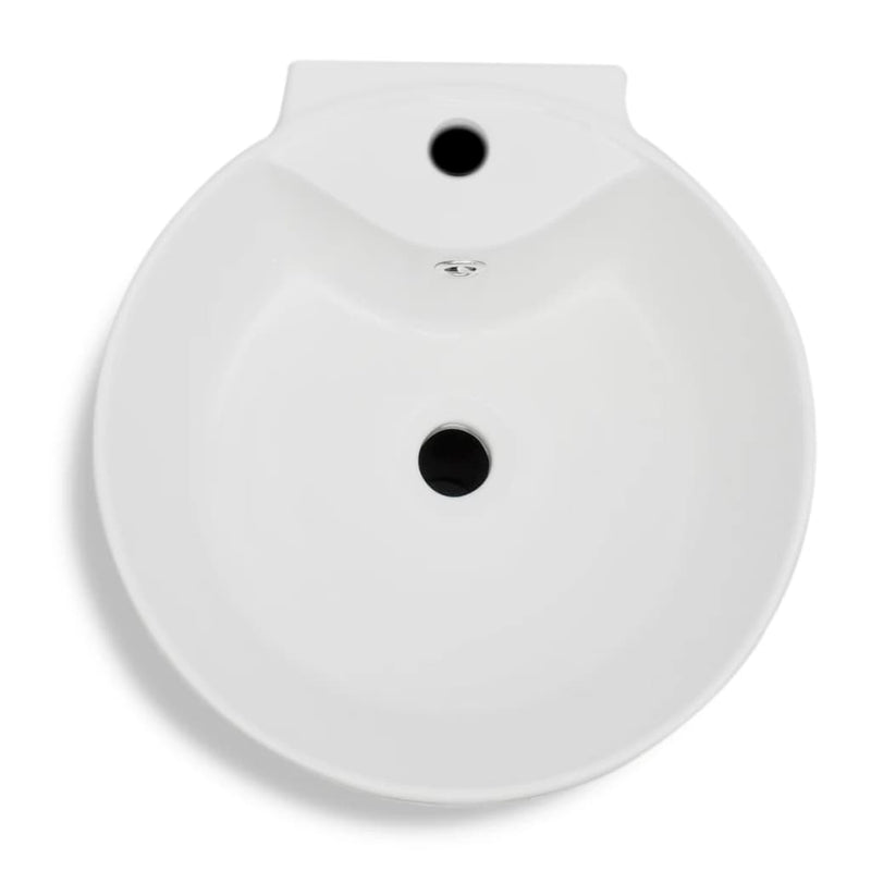 Ceramic Stand Bathroom Sink Basin Faucet/Overflow Hole White Payday Deals