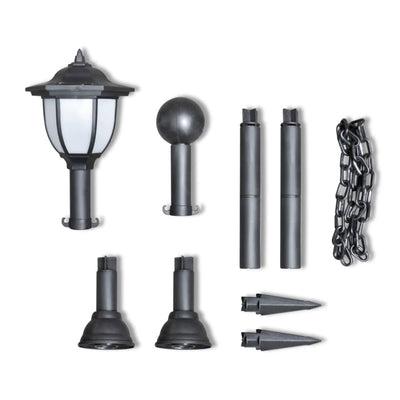 Chain Fence with Solar Lights Two LED Lamps Two Poles Payday Deals