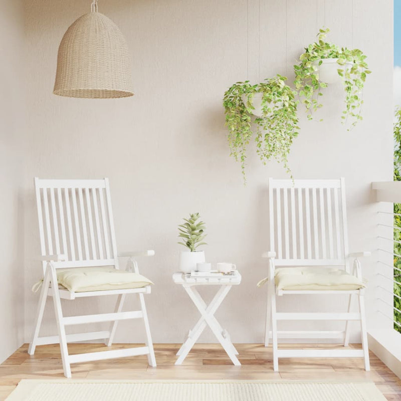 Chair Cushions 2 pcs Cream White 50x50x7 cm Oxford Fabric Payday Deals