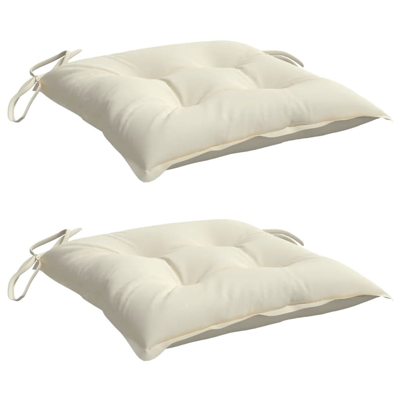 Chair Cushions 2 pcs Cream White 50x50x7 cm Oxford Fabric Payday Deals
