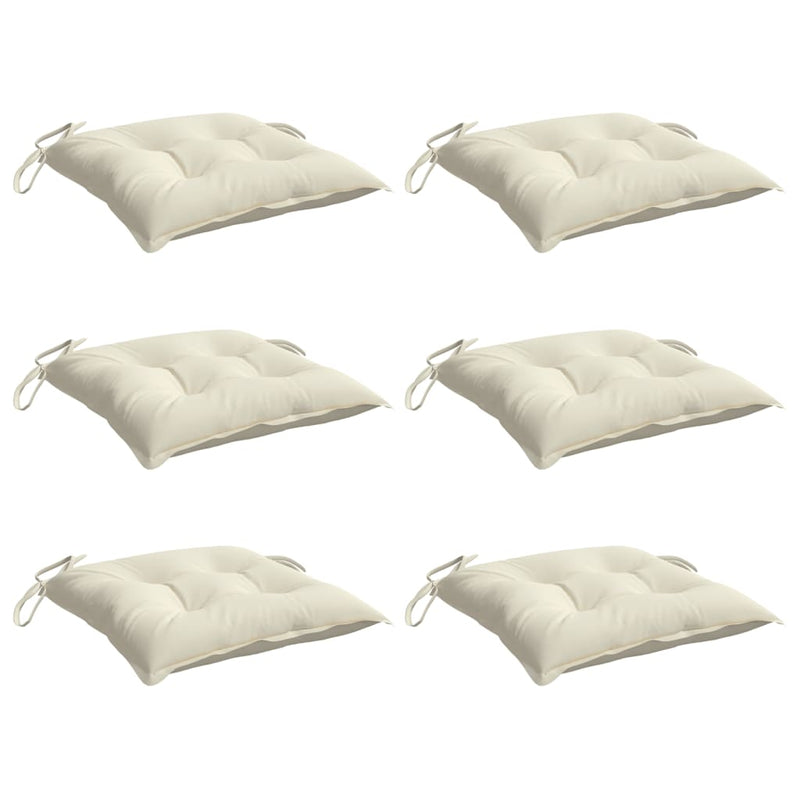 Chair Cushions 6 pcs Cream White 50x50x7 cm Oxford Fabric Payday Deals