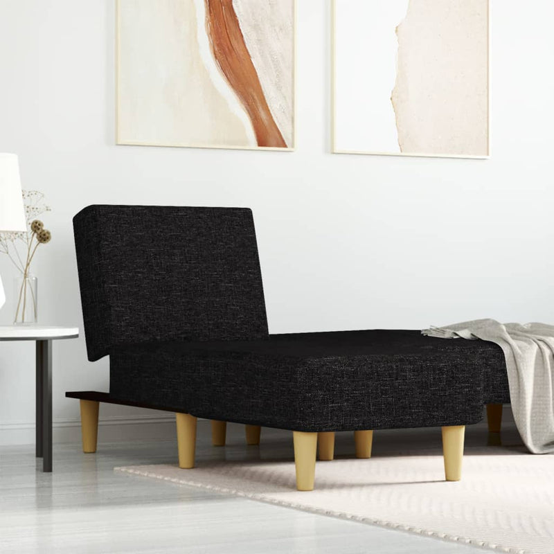 Chaise Longue Black Fabric Payday Deals