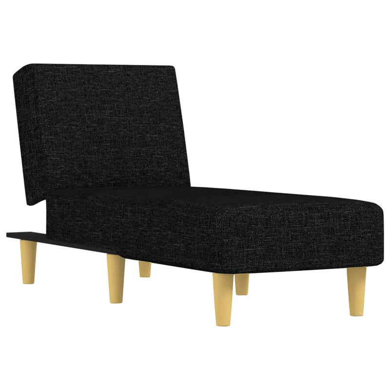 Chaise Longue Black Fabric Payday Deals
