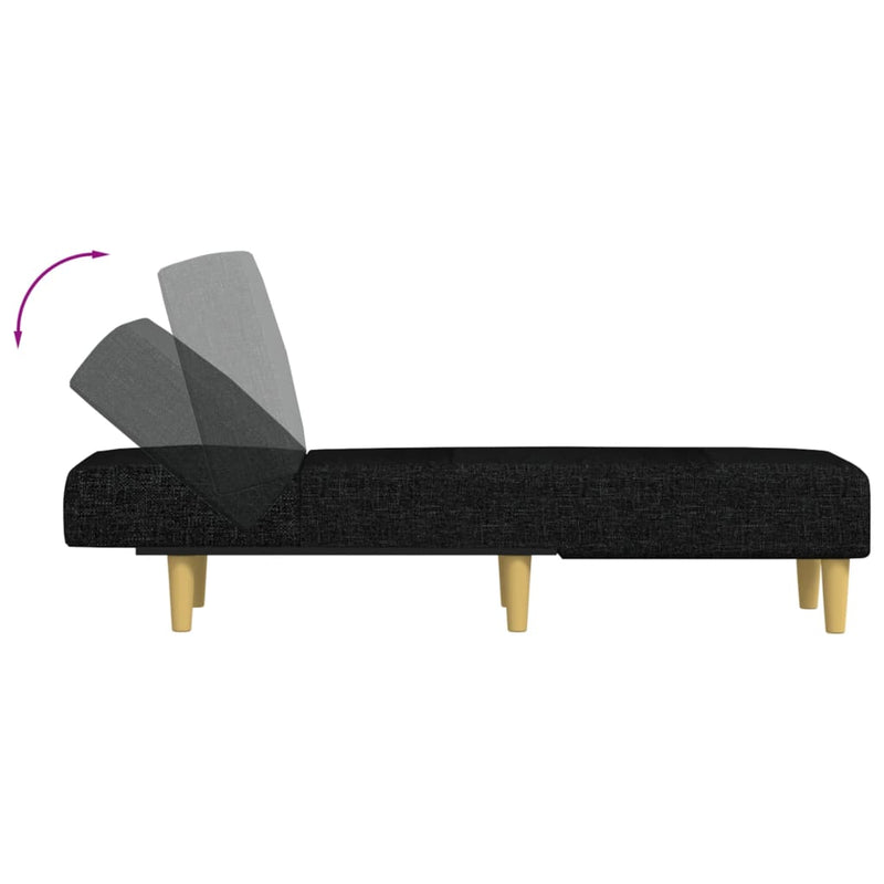 Chaise Longue Black Fabric Payday Deals